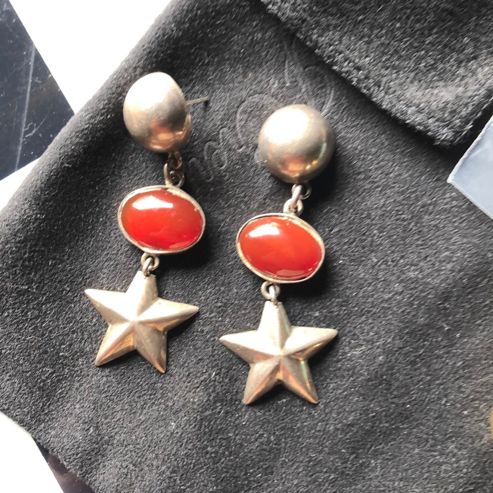 Sterling silver made in mexico star and cabochon